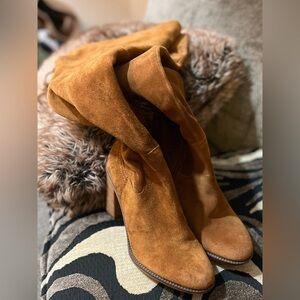 Franco Sarto Elnora Brown Over the Knee Heeled Boots